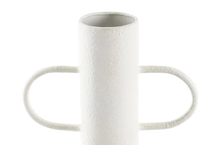 DKD Home Decor Jarrón Metal y Fibra Blanco y Natural 20x16x40 cm DKD Home Decor Jarrón Metal y Fibra Blanco y Natural 20x16x40 cm
