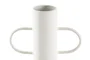 DKD Home Decor Jarrón Metal y Fibra Blanco y Natural 20x16x40 cm