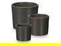 Ibergarden Set 3 Macetas Cilindro 14 cm, 17 cm, 22 cm Antracita Mate Arcilla