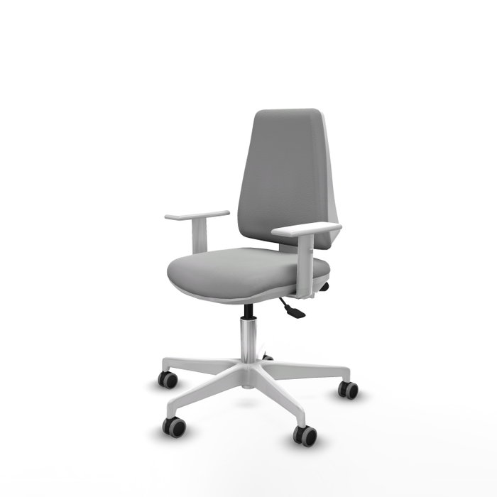 PIQUERAS Y CRESPO Silla de oficina Elche con mecanismo Asincro, Gris claro y Blanco