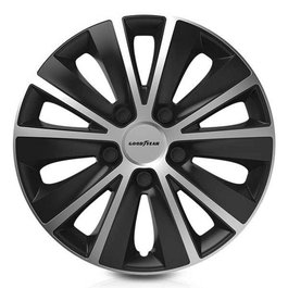 Tapacubos Goodyear Monaco Negro Plateado 15"