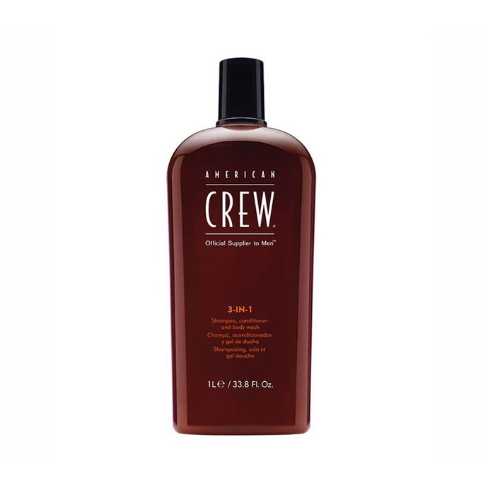 American Crew 3 en 1 Champú, Acondicionador y Gel de Ducha 1000 ml