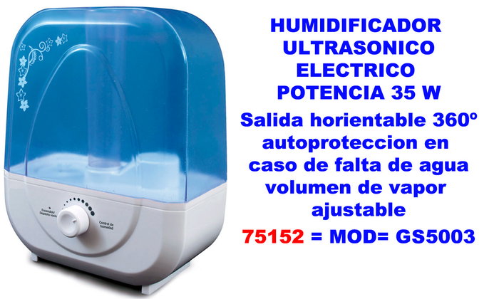 HJM Humidificador Ultrasónico GS5003 con Salida Orientable 360º, 25 W HJM Humidificador Ultrasónico GS5003 con Salida Orientable 360º, 25 W