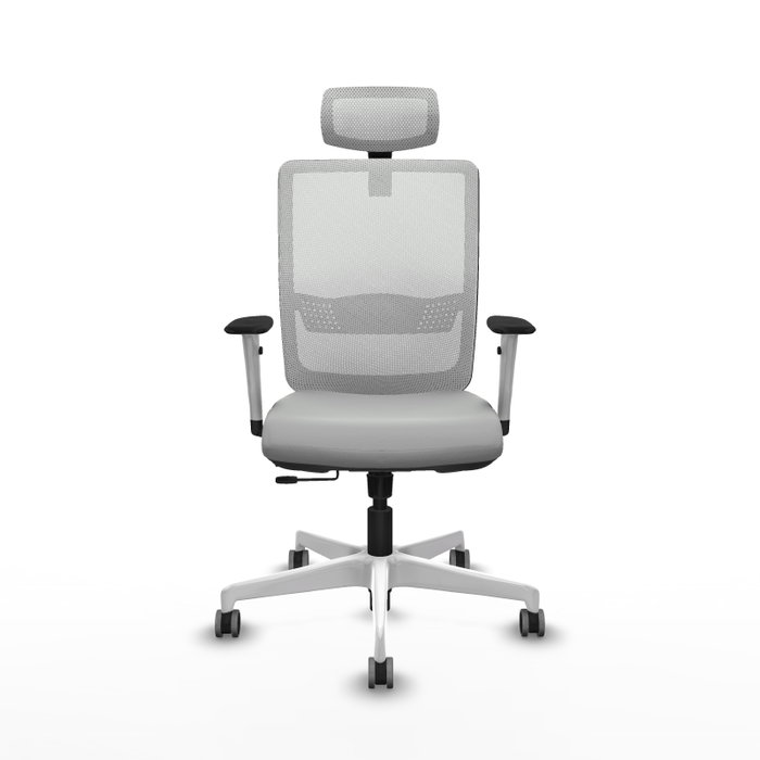 PIQUERAS Y CRESPO Silla de oficina Haches Gris claro y Blanco