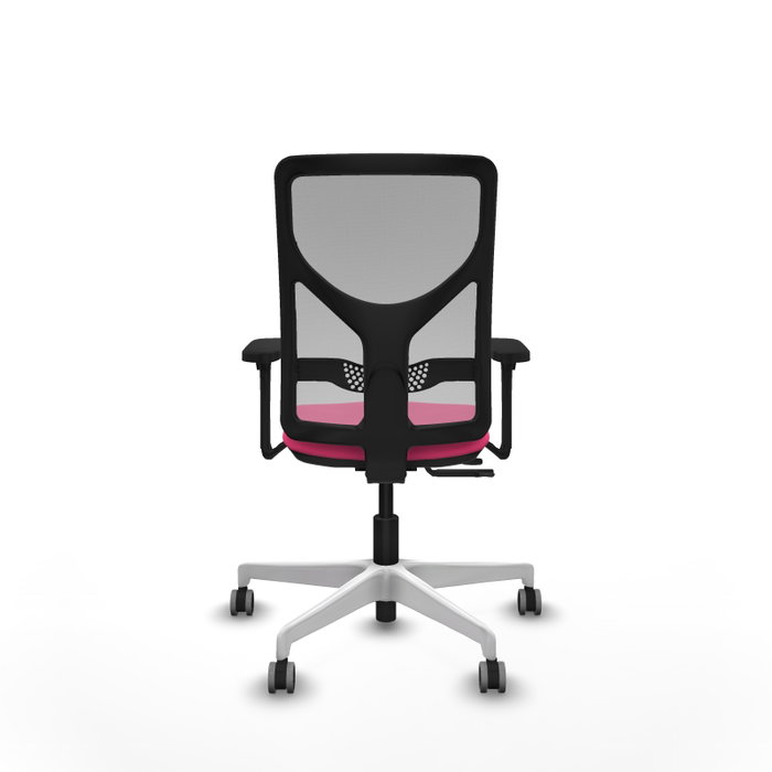 PIQUERAS Y CRESPO Silla de oficina Motilla Rosa y Gris con Brazos 3D