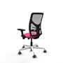 PIQUERAS Y CRESPO Silla de oficina Motilla Rosa y Gris con Brazos 3D