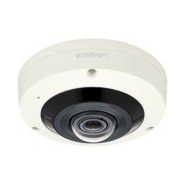Hanwha Techwin - Wisenet Cámara Seguridad IP Fija Domo XNF-8010RV 6MP, 360° Visión, 1/1.8" CMOS, 192°, PoE, Interior/Exterior IP66 IK10, Soporta H.265, Tarjeta SD