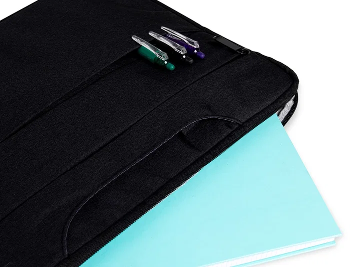 Q-connect Funda para portátil 15,6" con Asas Retráctiles, Cremallera, 3 Bolsillos Exteriores, Negro