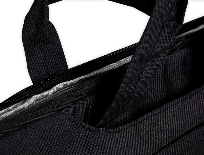 Q-connect Funda para portátil 15,6" con Asas Retráctiles, Cremallera, 3 Bolsillos Exteriores, Negro