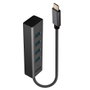 Lindy Hub USB 3.2 Gen 1 Tipo C, 4 Puertos USB 3.2 Tipo A SuperSpeed Hasta 5 Gbps, Con Cable Integrado