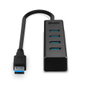 Lindy Hub USB 3.2 Gen 1 Tipo C, 4 Puertos USB 3.2 Tipo A SuperSpeed Hasta 5 Gbps, Con Cable Integrado