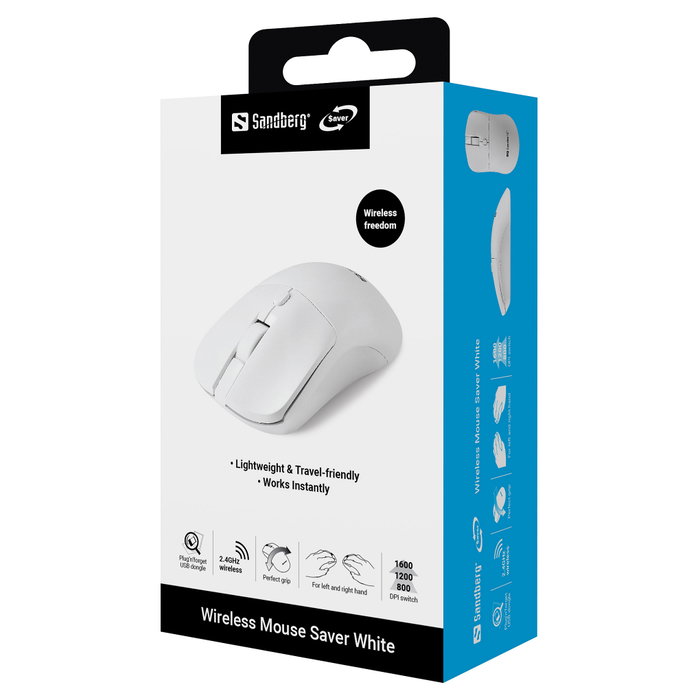 SANDBERG Wireless Mouse Saver Blanco