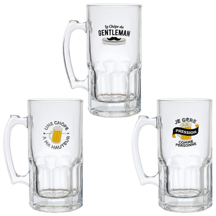 The Concept Factory Jarra de Cerveza XXL 1L Vidrio/Cristal Colección Pour Lui