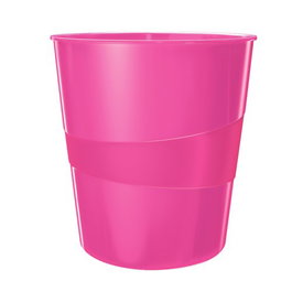 LEITZ WOW Papelera de Plástico Cerrada 15L Fucsia