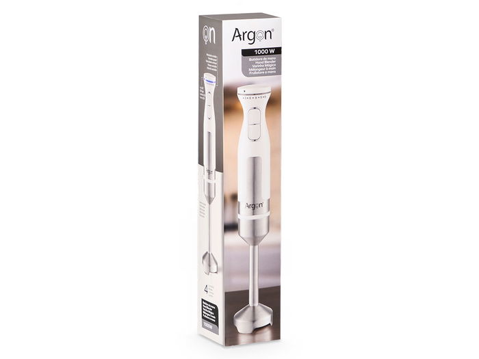 Argon Batidora Acero Blanca 1000W 6.7 x 6.7 x 38 cm (Set de 12)