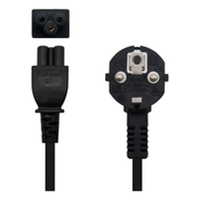 Nanocable Cable de Alimentación Trébol CEE7 Acodado a C5, 2 m, Negro