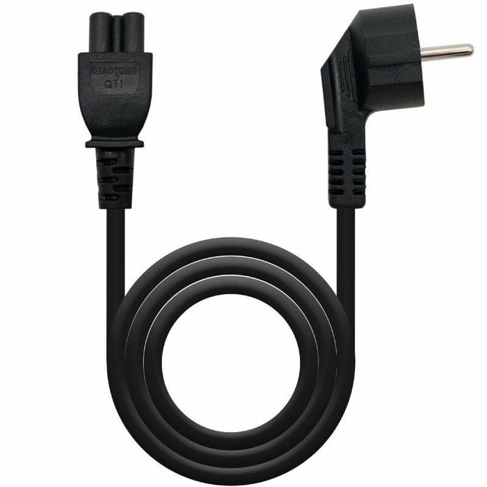 Nanocable Cable de Alimentación Trébol CEE7 Acodado a C5, 2 m, Negro