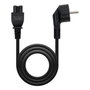 Nanocable Cable de Alimentación Trébol CEE7 Acodado a C5, 2 m, Negro
