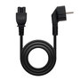 Nanocable Cable de Alimentación Trébol CEE7 Acodado a C5, 2 m, Negro
