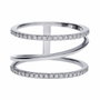 Diamonfire Anillo de Plata de Ley con Circonita Gris Talla 17
