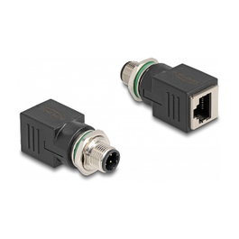 DeLOCK Adaptador M12 D-codificado 4 pines a RJ45 hembra recto