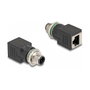 DeLOCK Adaptador M12 D-codificado 4 pines a RJ45 hembra recto
