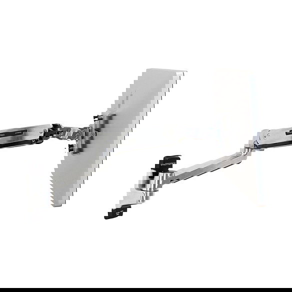 Ergotron LX HD Brazo de Montaje en Pared para Pantalla de 116.8 cm (46"), Soporte Sit-Stand, 13.6 kg, Plata, Giro 360°, Inclinación 80°