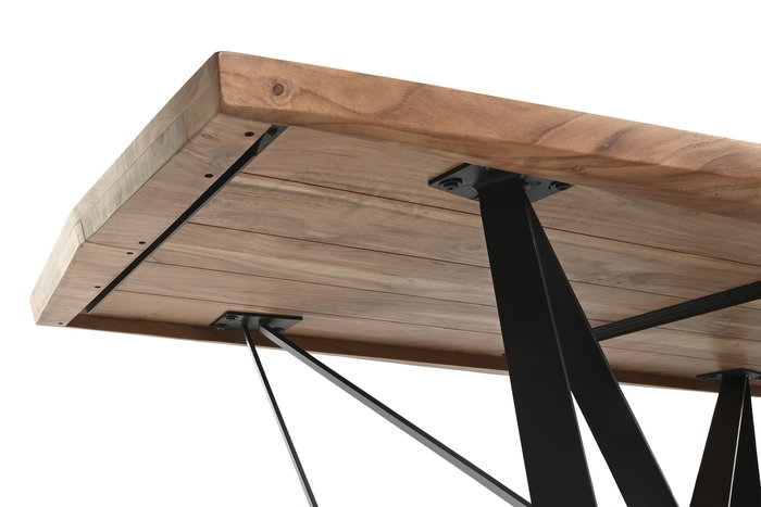 DKD Home Decor Mesa Comedor Acacia Metal 100 x 76 x 220 cm