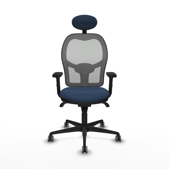 PIQUERAS Y CRESPO Silla de oficina Jorquera con mecanismo Sincro, Azul marino y Gris