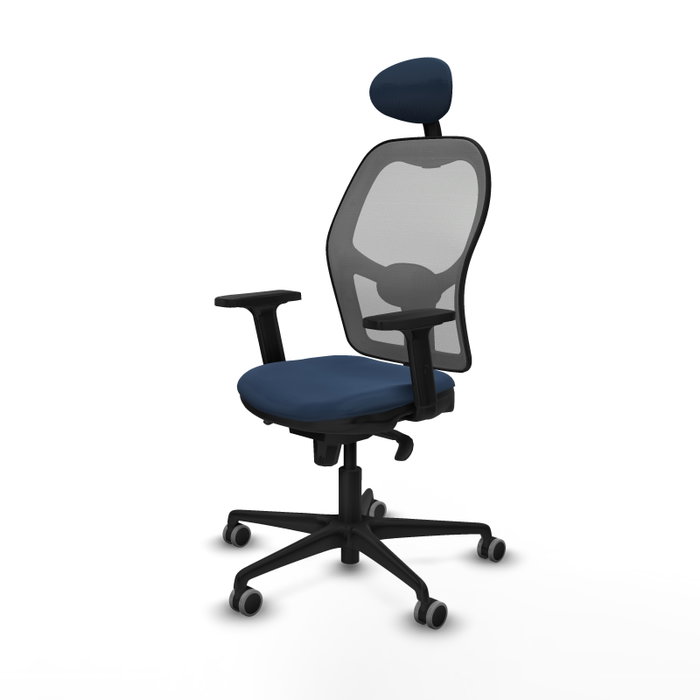 PIQUERAS Y CRESPO Silla de oficina Jorquera con mecanismo Sincro, Azul marino y Gris