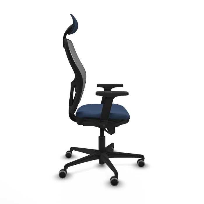 PIQUERAS Y CRESPO Silla de oficina Jorquera con mecanismo Sincro, Azul marino y Gris