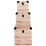 Home Deco Factory Juego de 3 Cajas Cuadradas de Madera Decorativas Rústicas con Asas, Grande 30x30x30 cm, Mediana 25x25x25 cm, Pequeña 20x20x20 cm