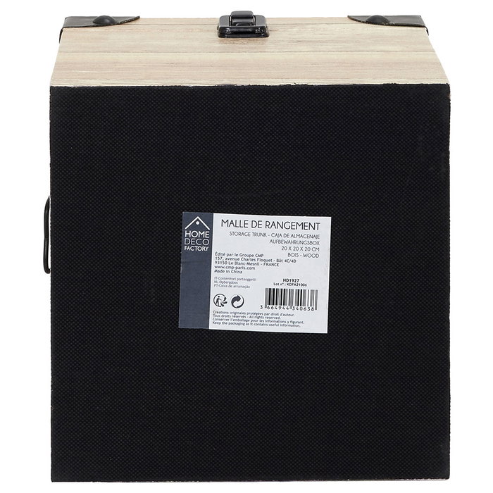 Home Deco Factory Juego de 3 Cajas Cuadradas de Madera Decorativas Rústicas con Asas, Grande 30x30x30 cm, Mediana 25x25x25 cm, Pequeña 20x20x20 cm