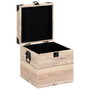 Home Deco Factory Juego de 3 Cajas Cuadradas de Madera Decorativas Rústicas con Asas, Grande 30x30x30 cm, Mediana 25x25x25 cm, Pequeña 20x20x20 cm