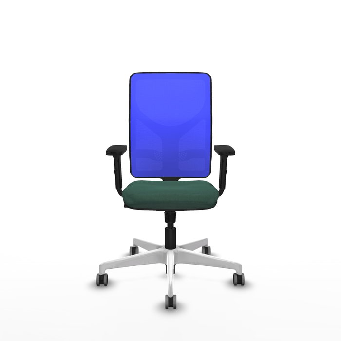 PIQUERAS Y CRESPO Silla de oficina Motilla con mecanismo Sincro, Verde botella y Azul