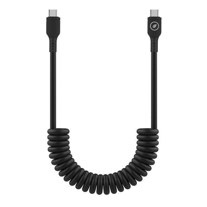 muvit for change cable rizado Tipo C a Tipo C 3A 60w 1,2m negro muvit for change cable rizado Tipo C a Tipo C 3A 60w 1,2m negro