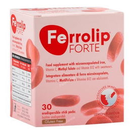 UGA NUTRACEUTICALS Ferrolip Forte Suplemento de Hierro Vitamina C Folato Vitamina B12 30 Sobres Bucodispersables Sabor Limón