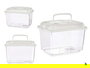 Mascow Pecera Mediana 24x17 cm Blanca Transparente con Asa 3 L (Set de 12)