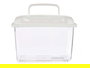Mascow Pecera Mediana 24x17 cm Blanca Transparente con Asa 3 L (Set de 12)