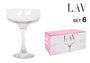 Lav Set de 6 Copas de Champán o Espumoso Misket, Capacidad 235 cc (30,2 cm Largo x 20,3 cm Ancho x 14,4 cm Alto) (4 Cajas)