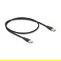 DeLOCK 81237 Cable USB 2.0 Tipo-C a Tipo-C Macho/Macho con Carga Rápida PD 3.0 60W, 0.5m, Negro