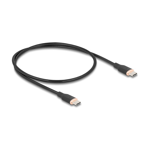 DeLOCK Cable USB 2.0 USB Type-C a USB Type-C PD 3.0 60 W 0,5 m Negro Silicona