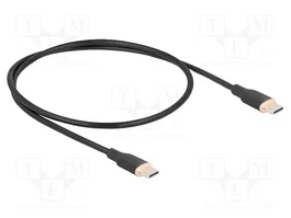 DeLOCK Cable USB 2.0 USB Type-C a USB Type-C PD 3.0 60 W 0,5 m Negro Silicona