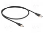 DeLOCK Cable USB 2.0 USB Type-C a USB Type-C PD 3.0 60 W 0,5 m Negro Silicona