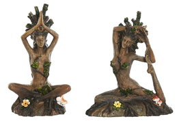 DKD Home Decor Figura de Resina Madre Naturaleza y Yoga - Pack de 2