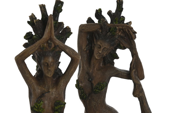 DKD Home Decor Figura de Resina Madre Naturaleza y Yoga - Pack de 2