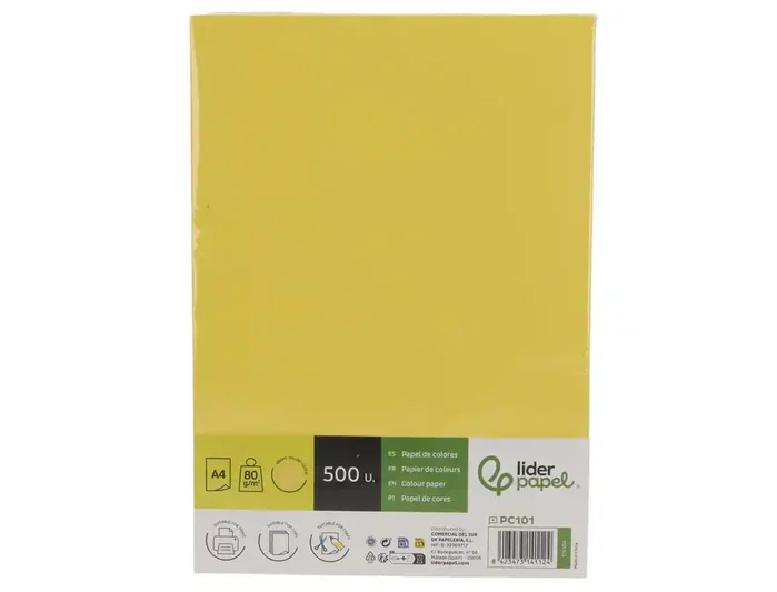 Liderpapel Papel de color Amarillo intenso DIN A4 80 g 500 hojas