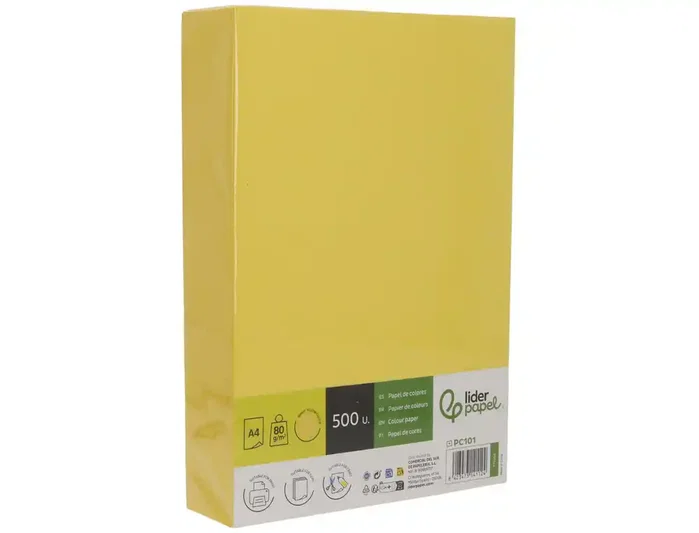 Liderpapel Papel de color Amarillo intenso DIN A4 80 g 500 hojas
