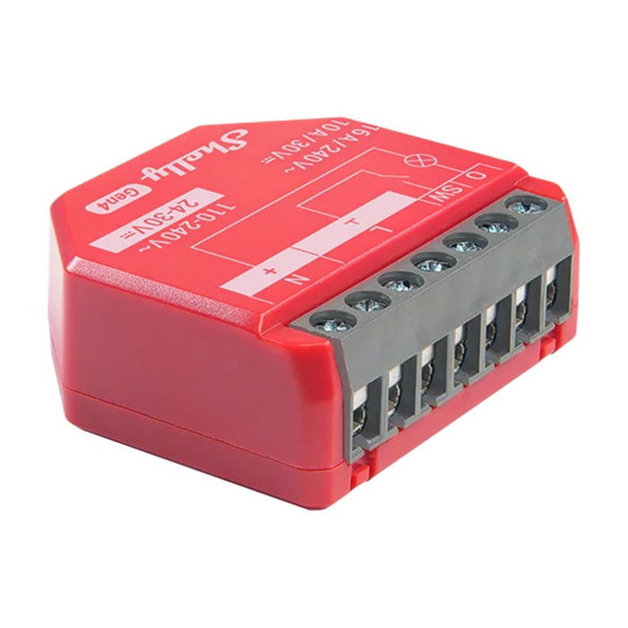Shelly 1PM Gen4 Interruptor Inteligente Rojo Shelly 1PM Gen4 Interruptor Inteligente Rojo