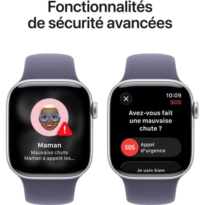 Apple Watch Series 11 GPS 42mm Caja Aluminio Plateada Correa Deportiva Morado Niebla S/M MEU64ZRA